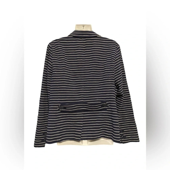 Talbots Navy White Striped Jacket Nautical Blazer - Picture 4 of 11
